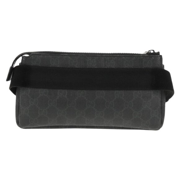 GUCCI GG Supreme Waist bag PVC Black Silver 161833 Auth 146624V - Picture 2 of 16